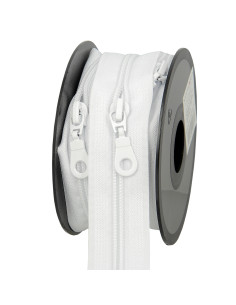 Rotolo di 5 metri di chiusura in nylon 5 mm con cursori - Bianco