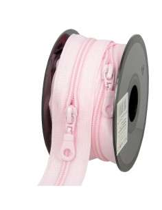 Rotolo di 5 metri di chiusura in nylon 5 mm con cursori - Rosa