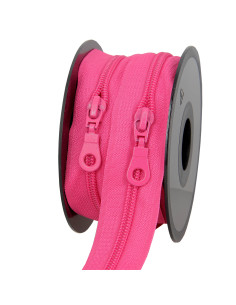 Rotolo di 5 metri di chiusura in nylon 5 mm con cursori - Fucsia