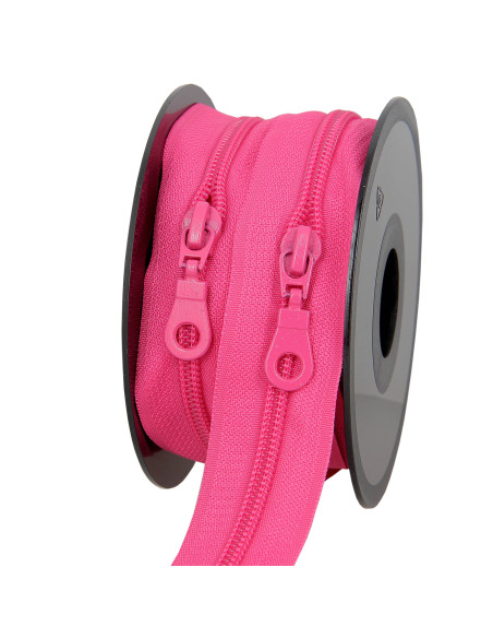 Rotolo di 5 metri di chiusura in nylon 5 mm con cursori - Fucsia
