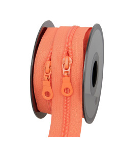 Rotolo di 5 metri di chiusura in nylon 5 mm con cursori - Arancione