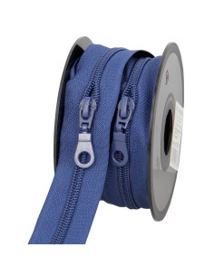 Rotolo di 5 metri di chiusura in nylon 5 mm con cursori - Blu