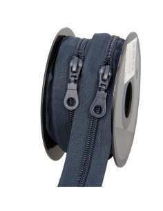 Rotolo di 5 metri di chiusura in nylon 5 mm con cursori - Ardesia