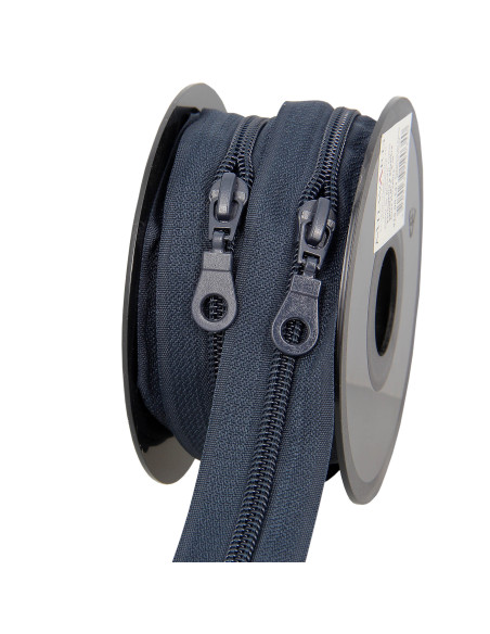 Rotolo di 5 metri di chiusura in nylon 5 mm con cursori - Ardesia
