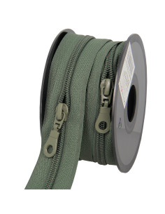 Rotolo di 5 metri di chiusura in nylon 5 mm con cursori - Verde
