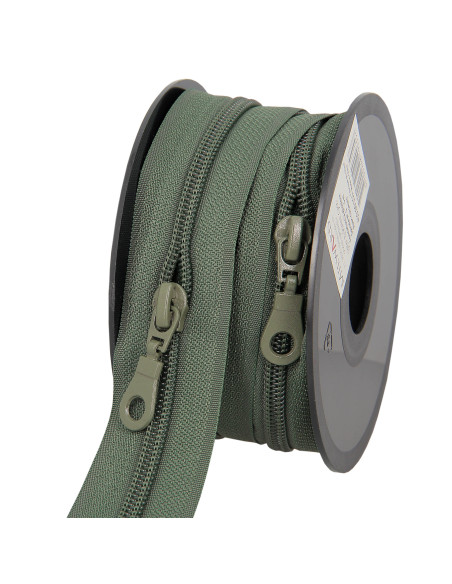 Rotolo di 5 metri di chiusura in nylon 5 mm con cursori - Verde