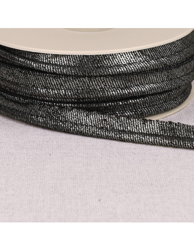 Cordoncino Jean metallizzato - Nero e argento