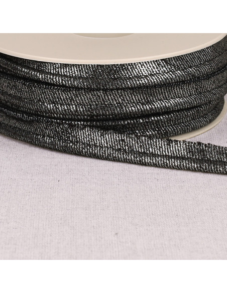 Cordoncino Jean metallizzato - Nero e argento