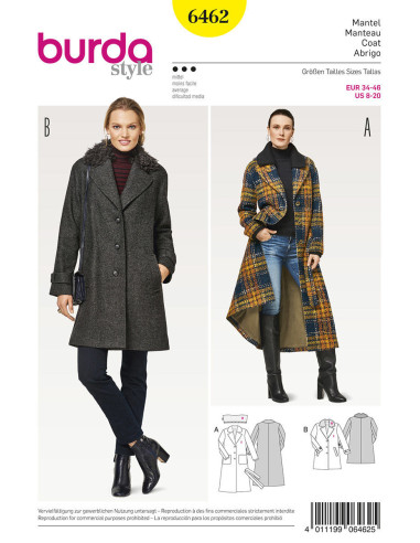 Modello di cappotto - Burda 6462