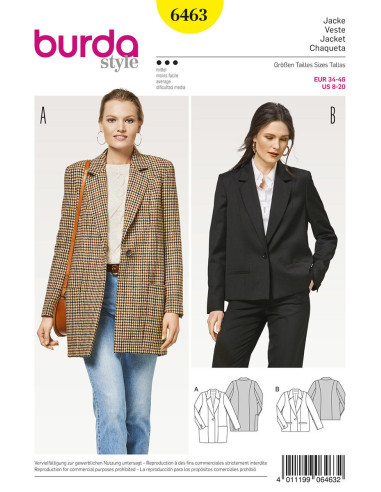 Modello di giacca - Burda 6463