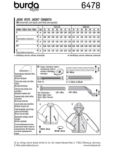 Modello di giacca - Burda 6478