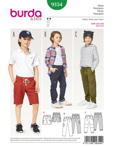 Modello di pantaloni - Burda 9354