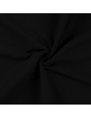 Tessuto jersey a coste - Nero