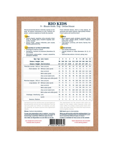 Modello di camice misto Rio Kids - Ikatee