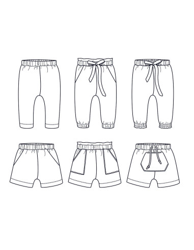 Modello di pantaloni e pantaloncini per bebè New York - Ikatee
