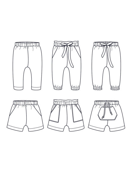 Modello di pantaloni e pantaloncini per bebè New York - Ikatee