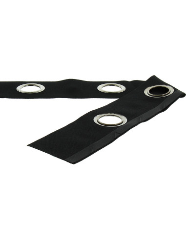 Fascia con occhielli argento opaco - Nero