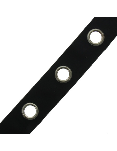Fascia con occhielli argento opaco - Nero