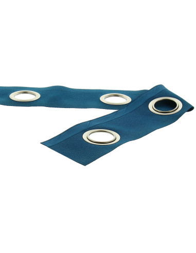 Fascia con occhielli argento opaco - Blu petrolio