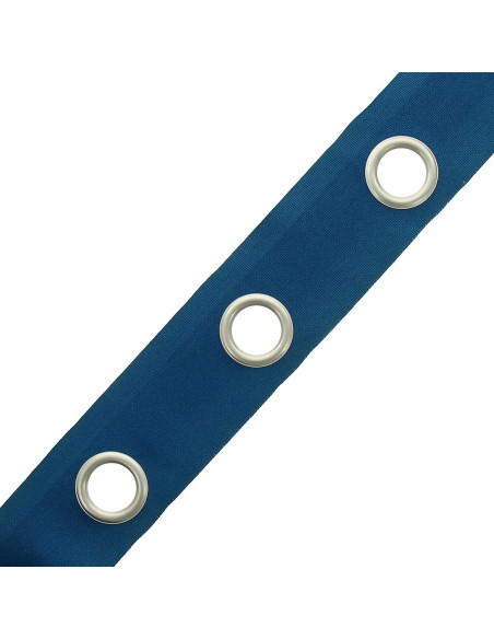 Fascia con occhielli argento opaco - Blu petrolio