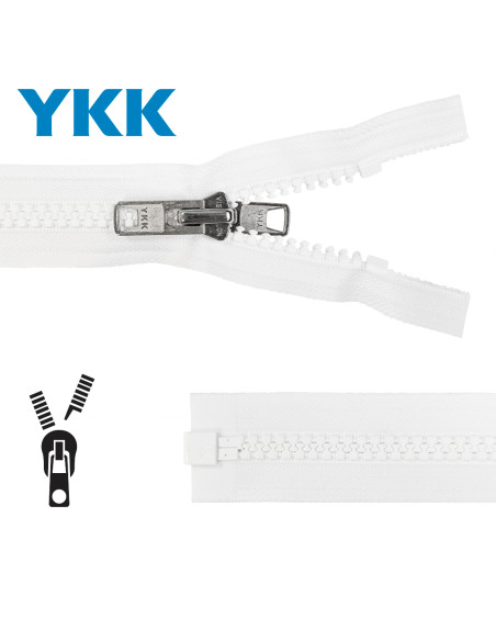 Chiusura separabile sintetica a maglia grossa YKK - Bianco