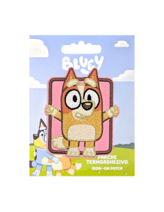Toppa ricamata Bluey - Bingo sfondo rosa