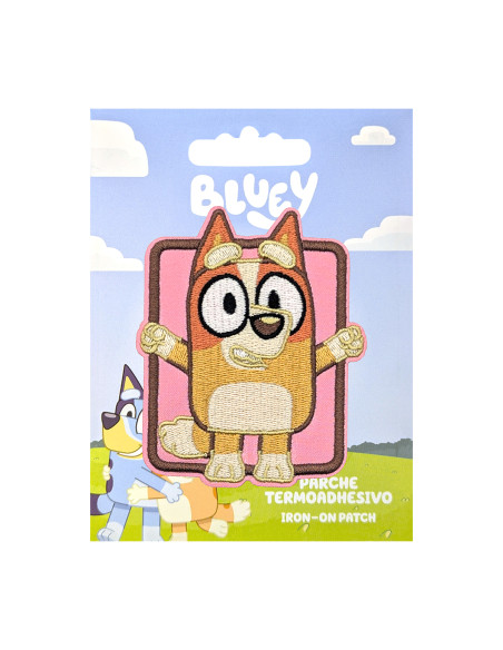 Toppa ricamata Bluey - Bingo sfondo rosa