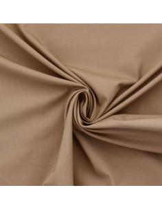 Tessuto popeline di cotone elasticizzato - Cammello