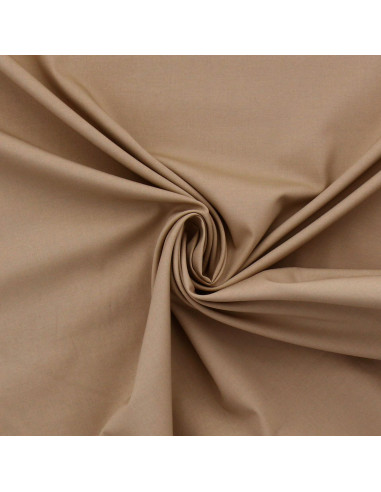 Tessuto popeline di cotone elasticizzato - Cammello