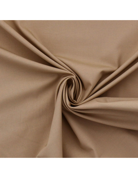 Tessuto popeline di cotone elasticizzato - Cammello