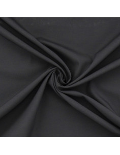 Tessuto popeline di cotone elasticizzato - Grigio antracite