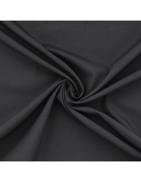 Tessuto popeline di cotone elasticizzato - Grigio antracite