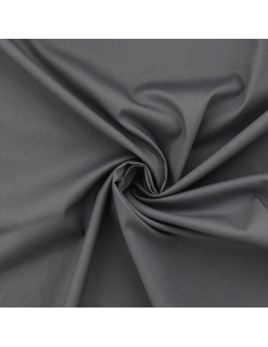 Tessuto popeline di cotone elasticizzato - Grigio