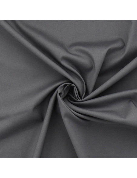 Tessuto popeline di cotone elasticizzato - Grigio