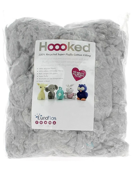Fibra di imbottitura Hoooked 250 g - Grigio nuvola