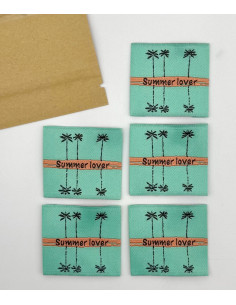 Set di 5 etichette tessute da cucire Summer love 2