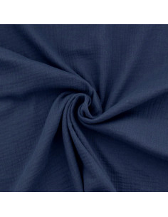 Tessuto doppia garza di cotone - Indigo