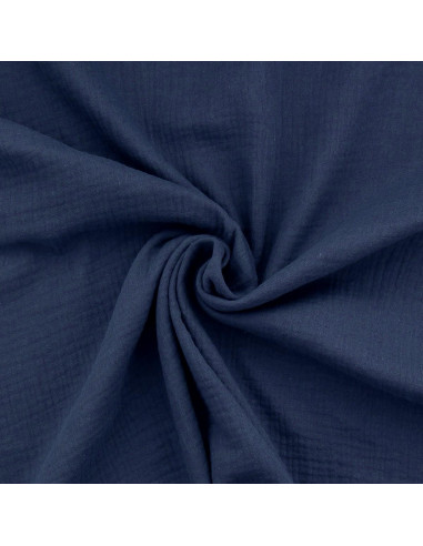 Tessuto doppia garza di cotone - Indigo
