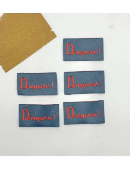 Set di 5 etichette tessute da cucire Dinguerie