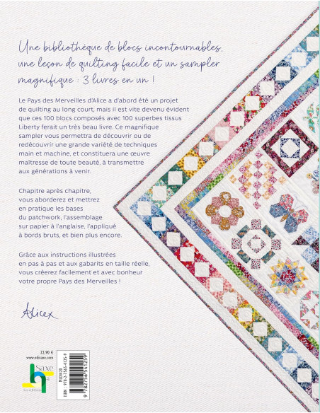 Libro 1 quilt, 100 blocchi - Alice nel paese delle meraviglie