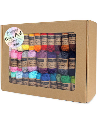Confezione di 109 mini gomitoli Scheepjes Catona Colour Pack