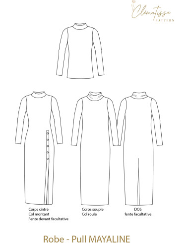 Modello di abito-maglione Mayaline - Clématisse Pattern