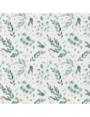 Tessuto popeline di cotone - Ito bianco e verde