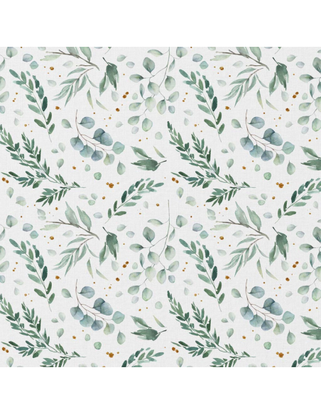 Tessuto popeline di cotone - Ito bianco e verde