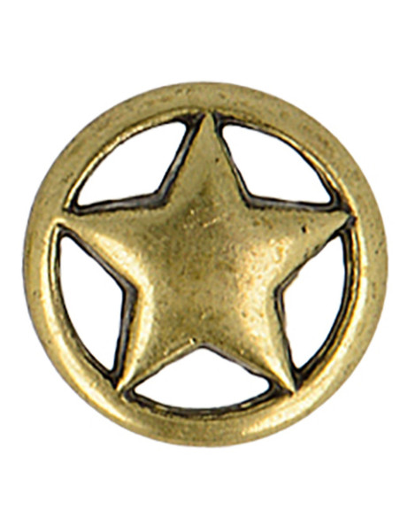 Pulsante stella metallo - Bronzo