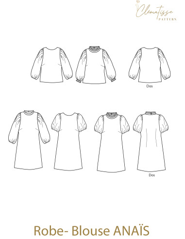 Modello di camice Anaïs - Clématisse Pattern