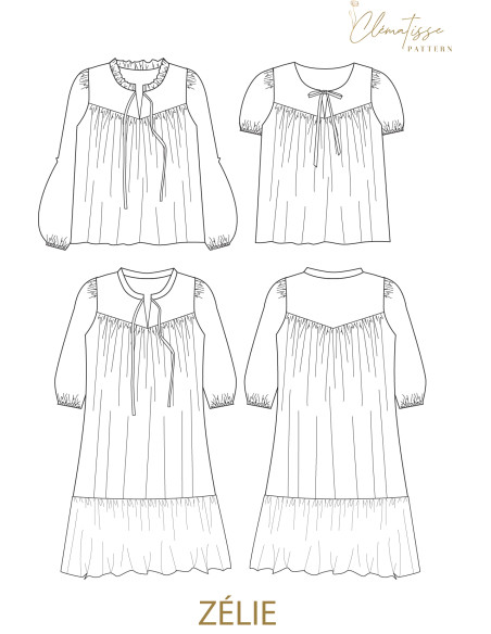 Modello di camice-abito Zélie - Clématisse Pattern