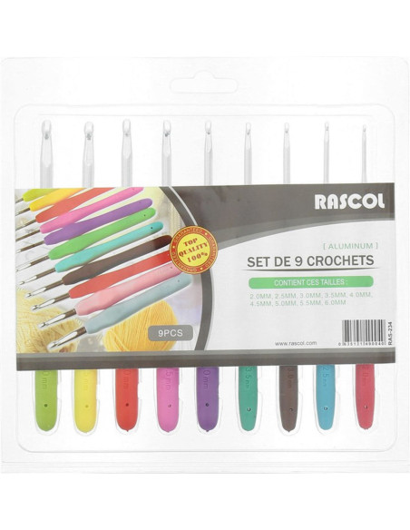 Set di 9 uncinetti ergonomici Rascol