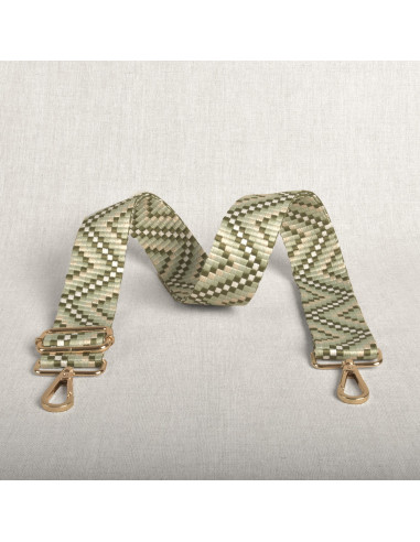 Tracolla a zig zag con moschettoni - Verde