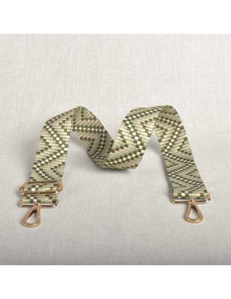 Tracolla a zig zag con moschettoni - Verde